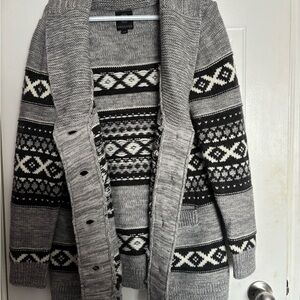 Sara Gray and Black Knit Cardigan